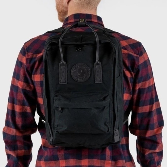 Unisex Fjallraven All Black Kanken No2 Laptop Backpack Black on Black